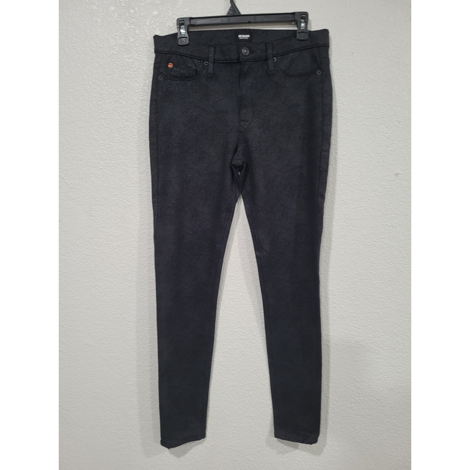 Hudson Women's Nico Mid Rise Super Skinny Jean Black Jeans Size 30 #P3